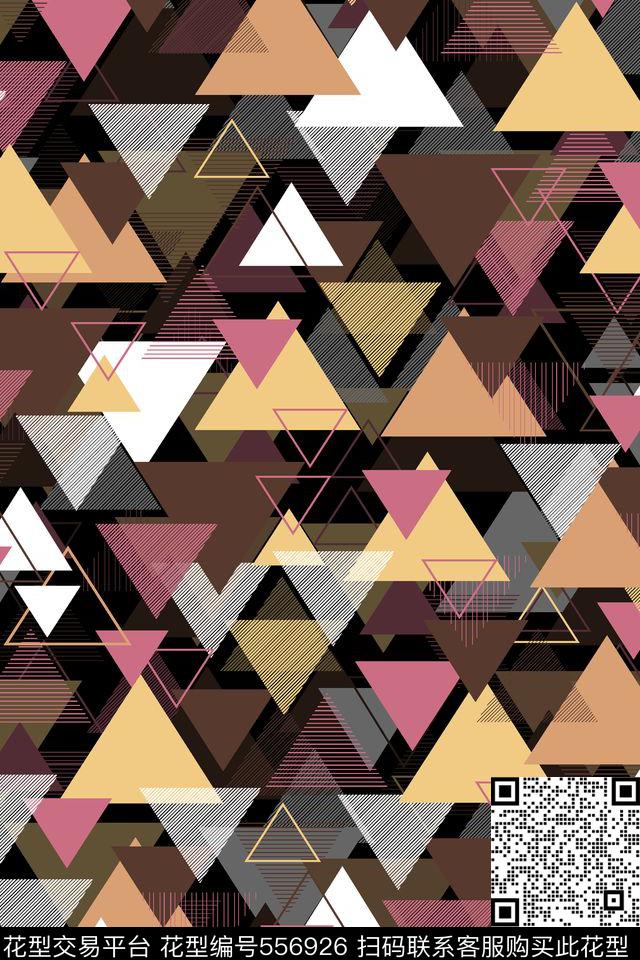 抽象线条色块传统印花华亿平台下载（图片编号: 556926） - 瓦栏（Walan）