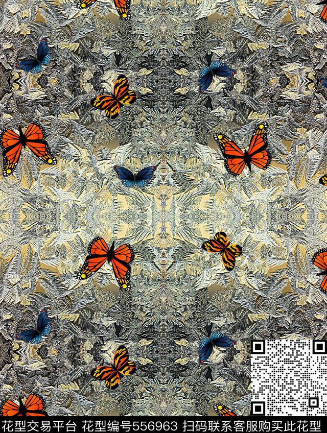 抽象男装图案金属纹理动物男装图案数码印花华亿平台下载（图片编号: 556963） - 瓦栏（Walan）