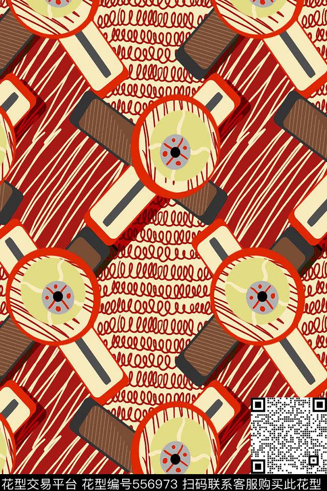 草弹簧几何数码印花华亿平台下载（图片编号: 556973） - 瓦栏（Walan）