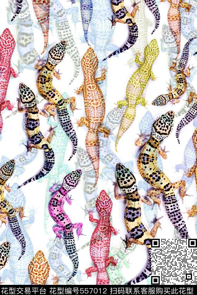 动物蜥蜴爬行动物数码印花华亿平台下载（图片编号: 557012） - 瓦栏（Walan）