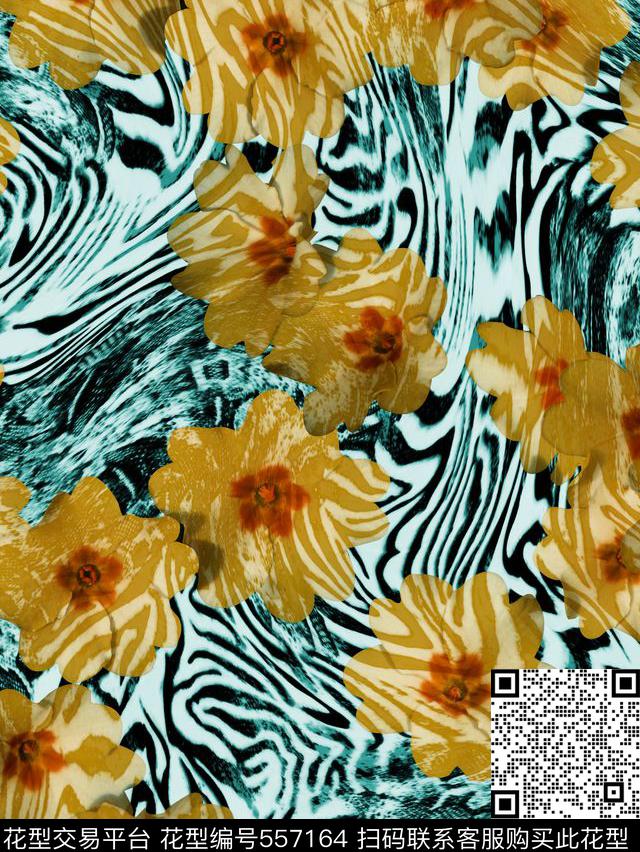 豹纹服装复古数码印花华亿平台下载（图片编号: 557164） - 瓦栏（Walan）