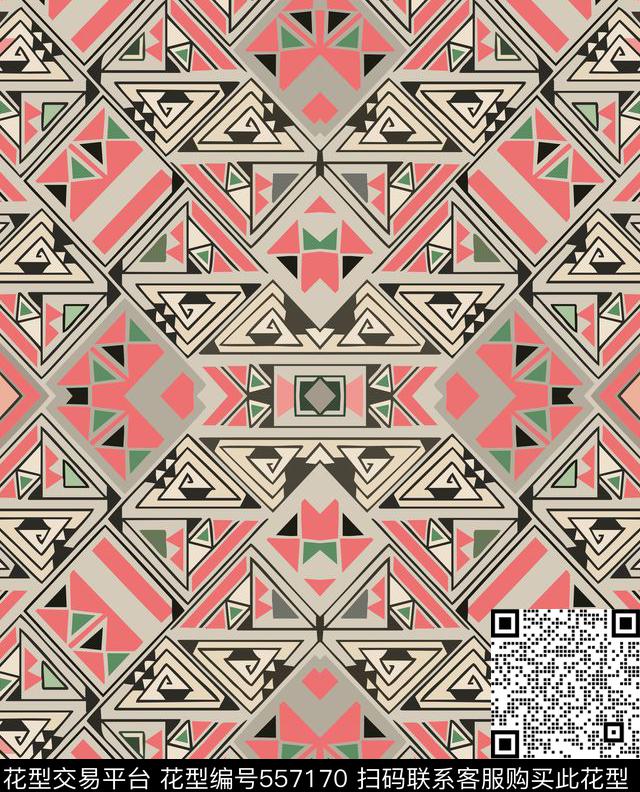 几何三角民族风传统印花华亿平台下载（图片编号: 557170） - 瓦栏（Walan）