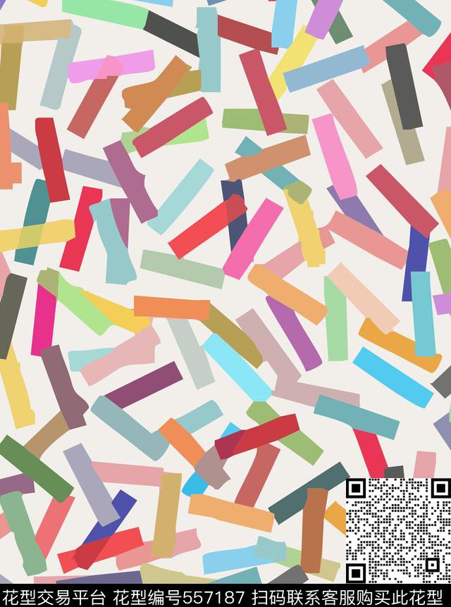 条形色彩色块传统印花华亿平台下载（图片编号: 557187） - 瓦栏（Walan）
