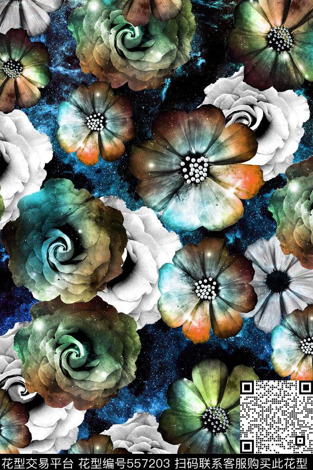 抽象肌理抽象星空花卉抽象炫彩女士休闲装女士外套男士休闲衬衫数码印花华亿平台下载（图片编号: 557203） - 瓦栏（Walan）