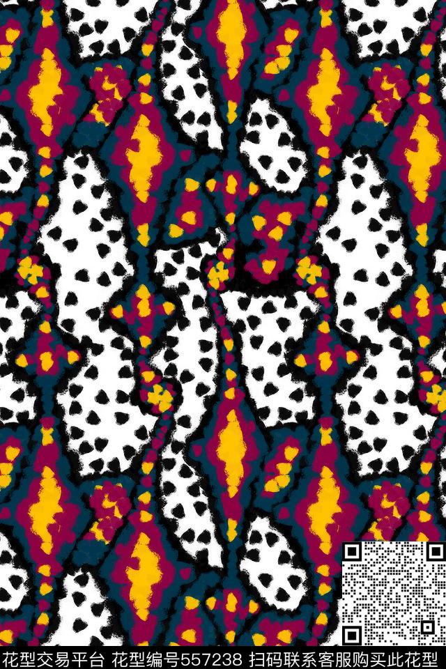 抽象创意电脑手绘传统印花华亿平台下载（图片编号: 557238） - 瓦栏（Walan）