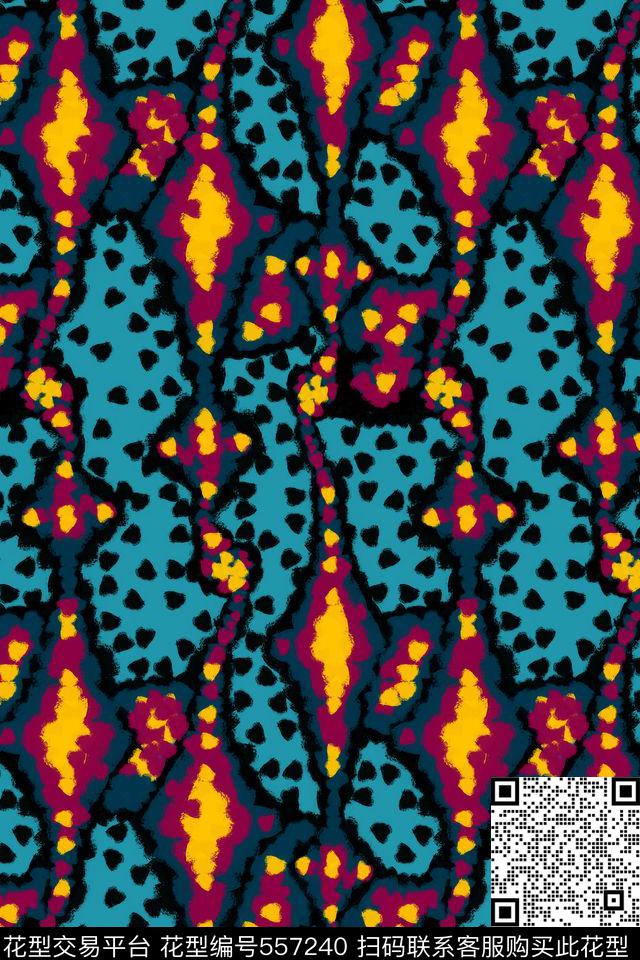 抽象创意电脑手绘传统印花华亿平台下载（图片编号: 557240） - 瓦栏（Walan）