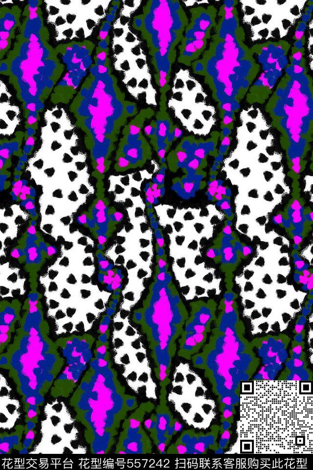 抽象创意电脑手绘传统印花华亿平台下载（图片编号: 557242） - 瓦栏（Walan）