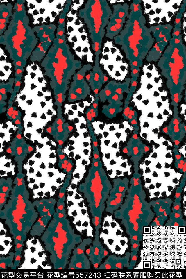 抽象创意电脑手绘传统印花华亿平台下载（图片编号: 557243） - 瓦栏（Walan）