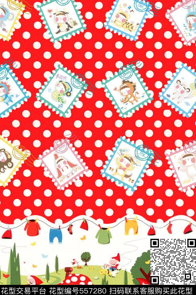 流行时尚卡通定位家纺孩童家纺桌布壁纸童装十二生肖卡通邮票波点背景蘑菇屋卡通人物卡通传统印花华亿平台下载（图片编号: 557280） - 瓦栏（Walan）