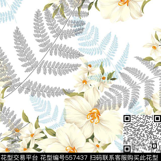 抽象花卉欧美传统印花华亿平台下载（图片编号: 557437） - 瓦栏（Walan）