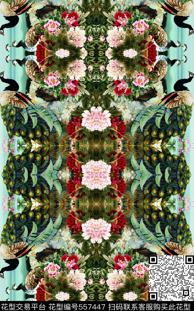 彩色花卉民族数码印花华亿平台下载（图片编号: 557447） - 瓦栏（Walan）