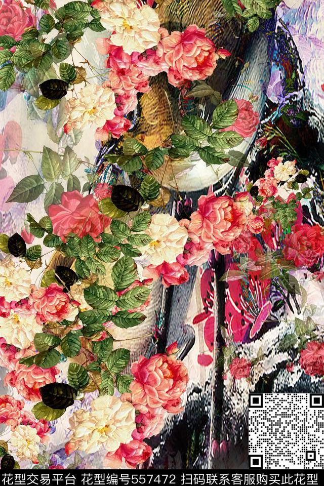 花卉风景肌理民族风数码印花华亿平台下载（图片编号: 557472） - 瓦栏（Walan）