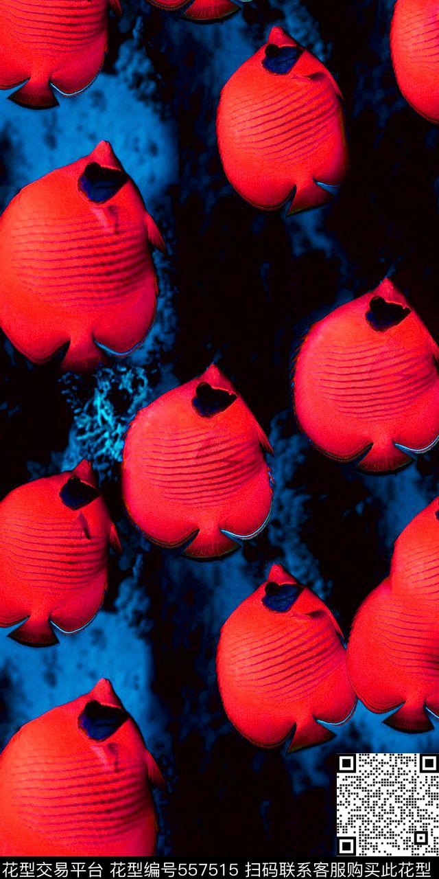 海洋生物鱼数码印花华亿平台下载（图片编号: 557515） - 瓦栏（Walan）