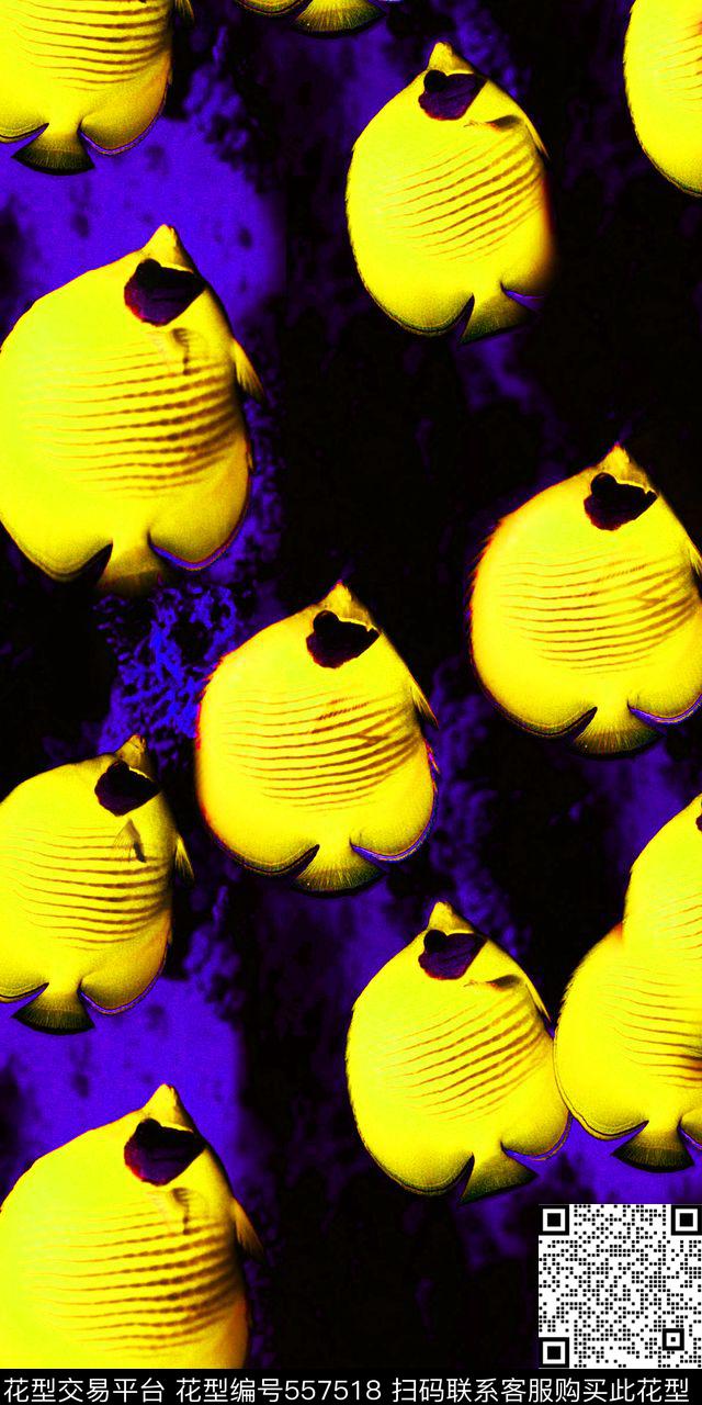 海洋生物鱼数码印花华亿平台下载（图片编号: 557518） - 瓦栏（Walan）