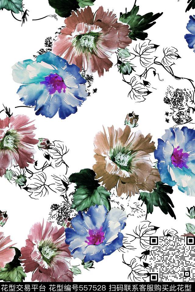 大花田园创意数码印花华亿平台下载（图片编号: 557528） - 瓦栏（Walan）
