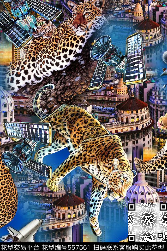 时尚建筑豹子数码印花华亿平台下载（图片编号: 557561） - 瓦栏（Walan）