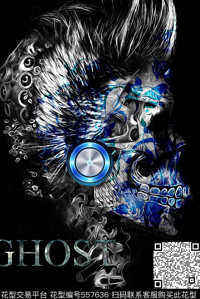 抽象原创大牌骷髅头图案男士潮流T恤数码印花华亿平台下载（图片编号: 557636） - 瓦栏（Walan）