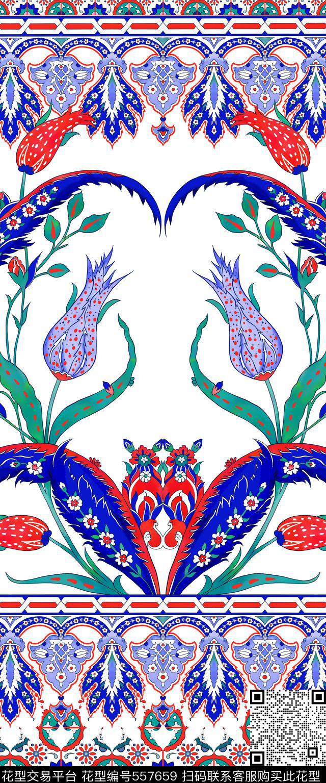 定位花草装饰民族风传统印花华亿平台下载（图片编号: 557659） - 瓦栏（Walan）