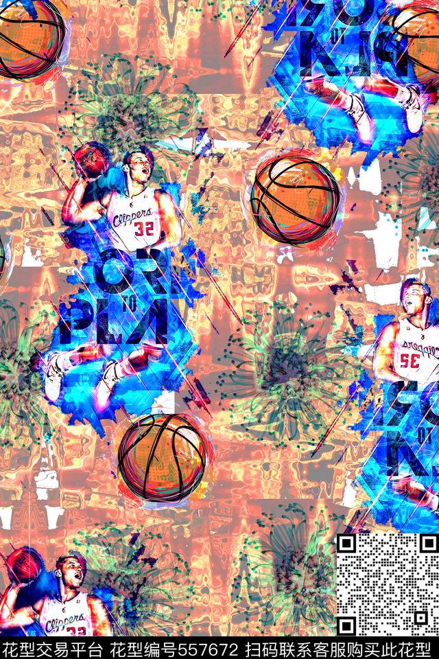 篮球大灌篮衬衫数码印花华亿平台下载（图片编号: 557672） - 瓦栏（Walan）