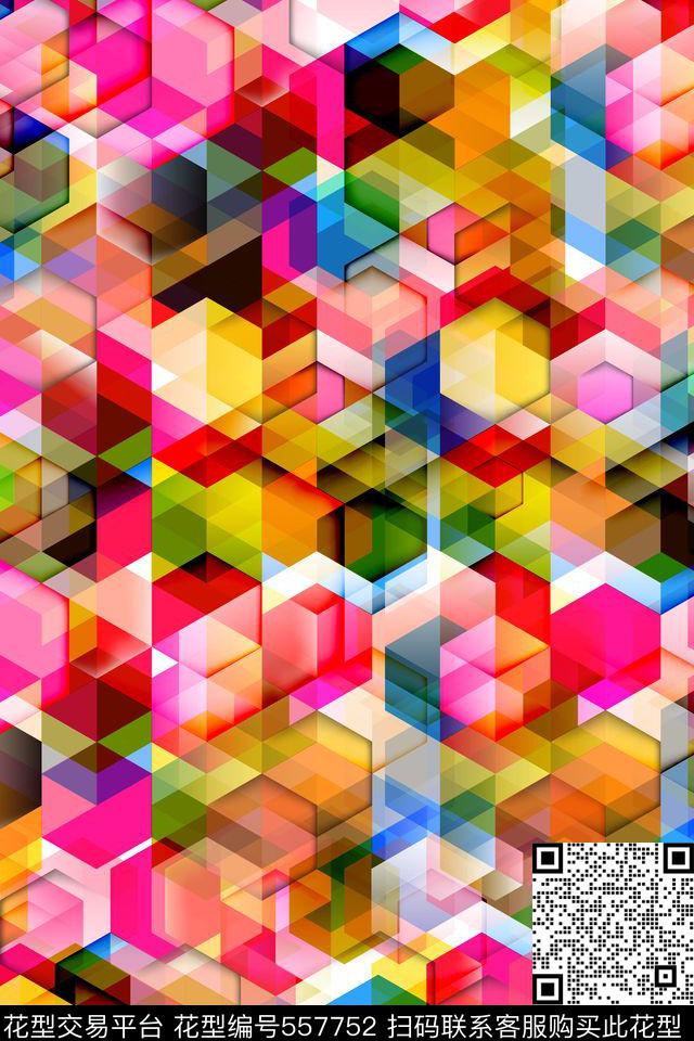 抽象炫彩七彩数码印花华亿平台下载（图片编号: 557752） - 瓦栏（Walan）
