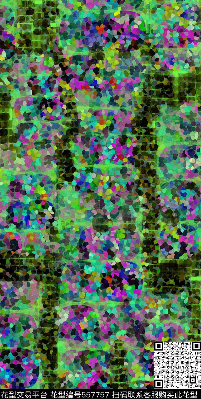 抽象斑斓波点时尚神秘数码印花华亿平台下载（图片编号: 557757） - 瓦栏（Walan）