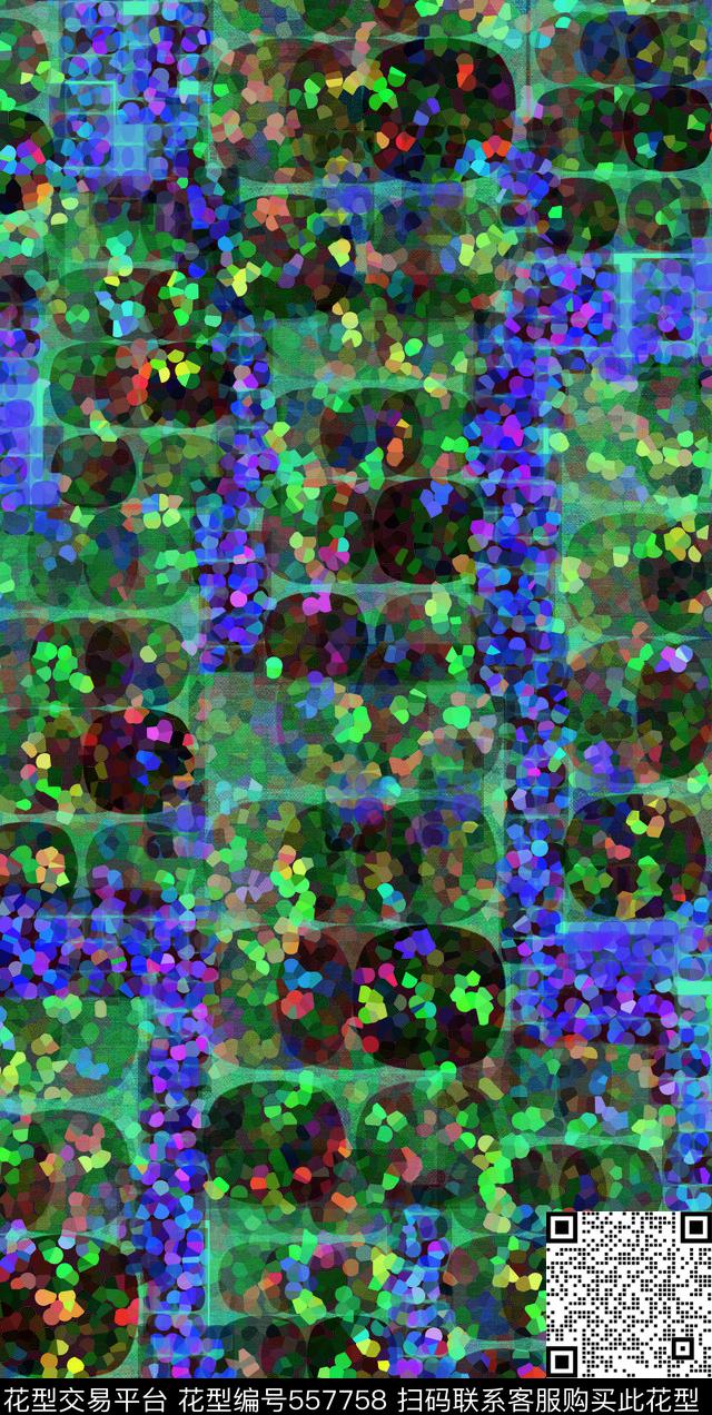 抽象斑斓波点时尚神秘数码印花华亿平台下载（图片编号: 557758） - 瓦栏（Walan）