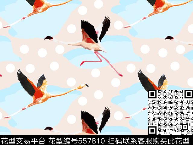 几何色块飞鸟圆圈圈数码印花华亿平台下载（图片编号: 557810） - 瓦栏（Walan）