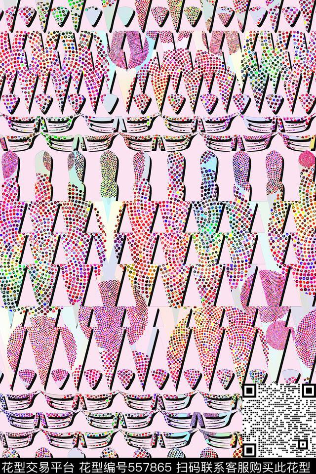几何波点肌理数码印花华亿平台下载（图片编号: 557865） - 瓦栏（Walan）