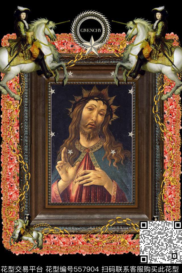 创意服装面料创意图案设计耶稣数码印花华亿平台下载（图片编号: 557904） - 瓦栏（Walan）