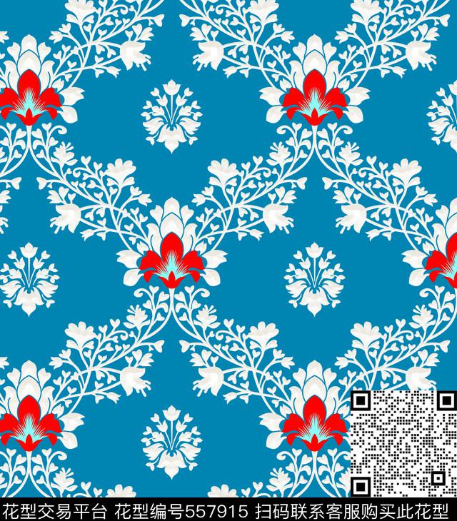 欧式古典花抽象花卉原创花卉传统印花华亿平台下载（图片编号: 557915） - 瓦栏（Walan）