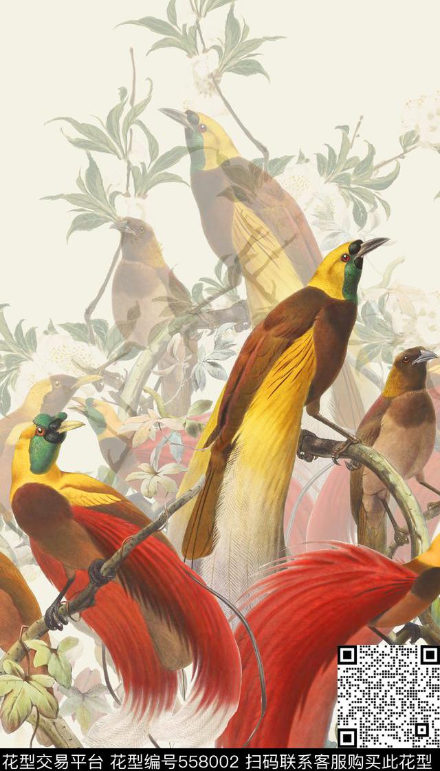 定位花卉时尚清新数码印花华亿平台下载（图片编号: 558002） - 瓦栏（Walan）