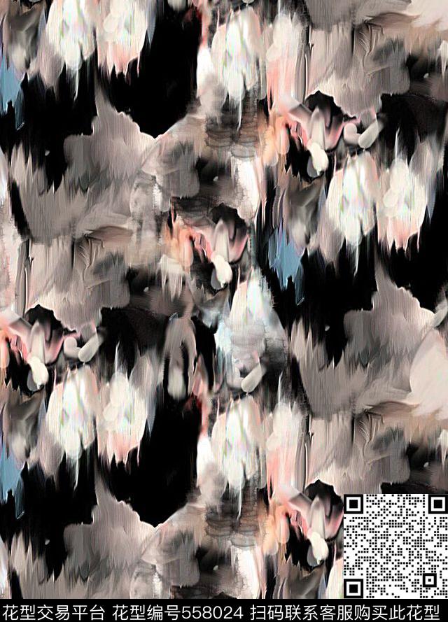 抽象男装图案手绘水彩笔刷纹理数码印花华亿平台下载（图片编号: 558024） - 瓦栏（Walan）