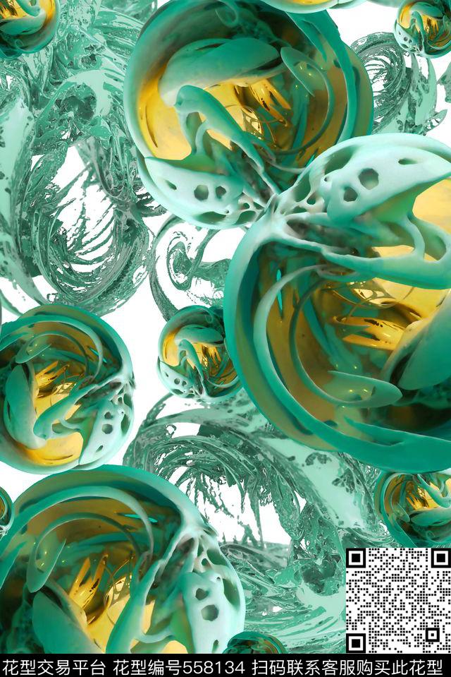 抽象立体纹理数码印花华亿平台下载（图片编号: 558134） - 瓦栏（Walan）