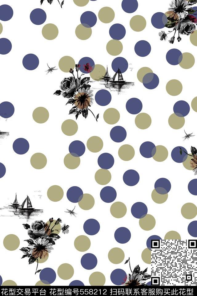 手绘L.D~圆点L.D~几何格子条纹传统印花华亿平台下载（图片编号: 558212） - 瓦栏（Walan）