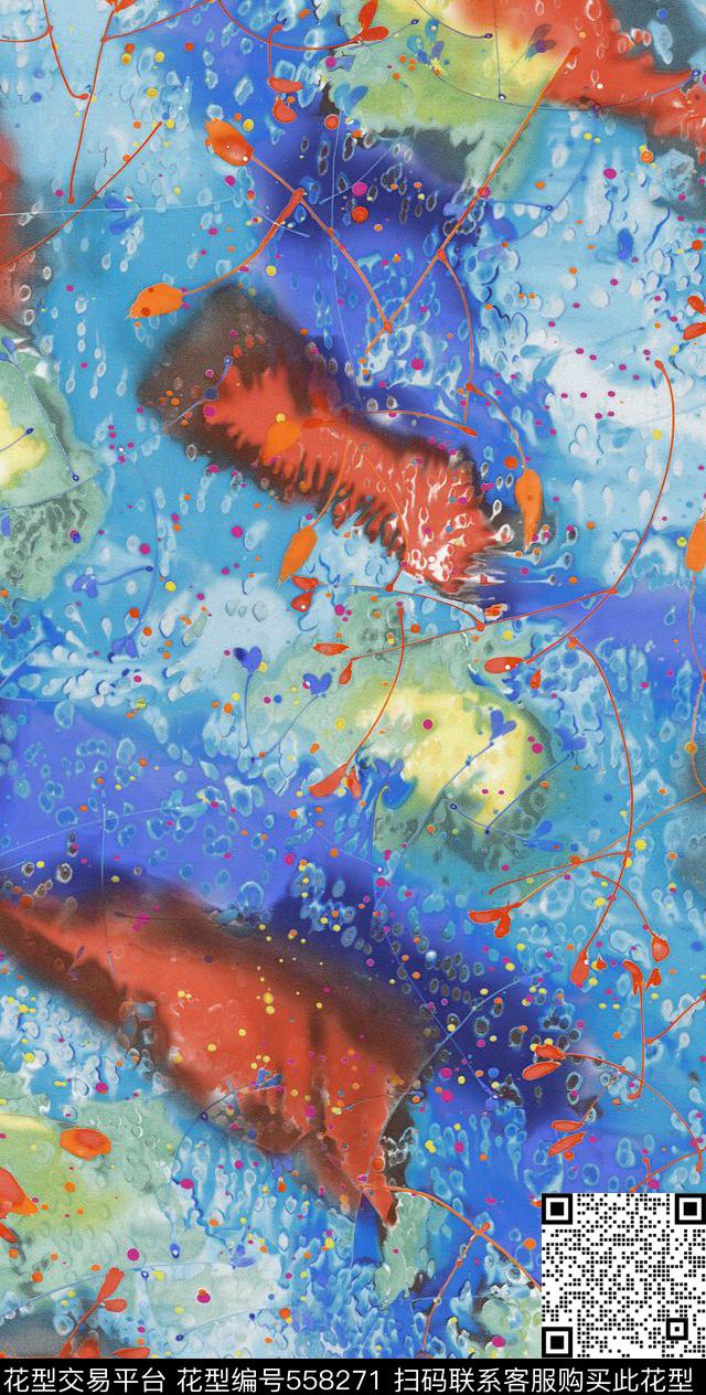 抽象乱花数码花数码印花华亿平台下载（图片编号: 558271） - 瓦栏（Walan）