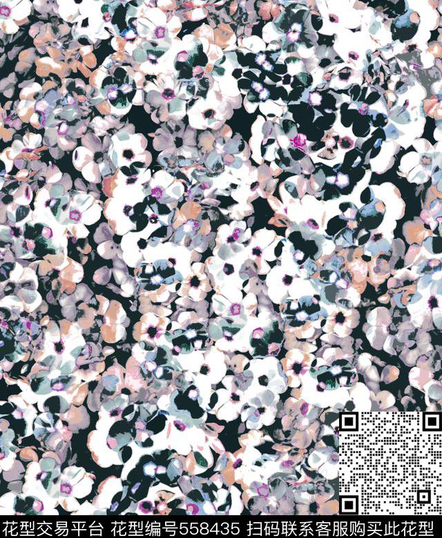 抽象仿古花传统印花华亿平台下载（图片编号: 558435） - 瓦栏（Walan）