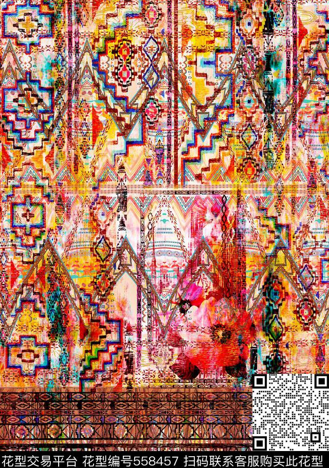 春夏纹理时尚数码印花华亿平台下载（图片编号: 558457） - 瓦栏（Walan）