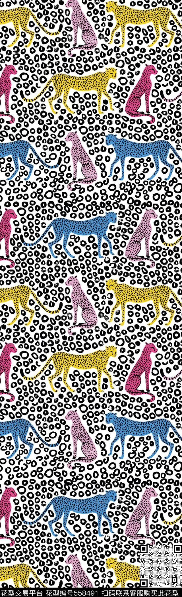 豹子动物圆圈传统印花华亿平台下载（图片编号: 558491） - 瓦栏（Walan）