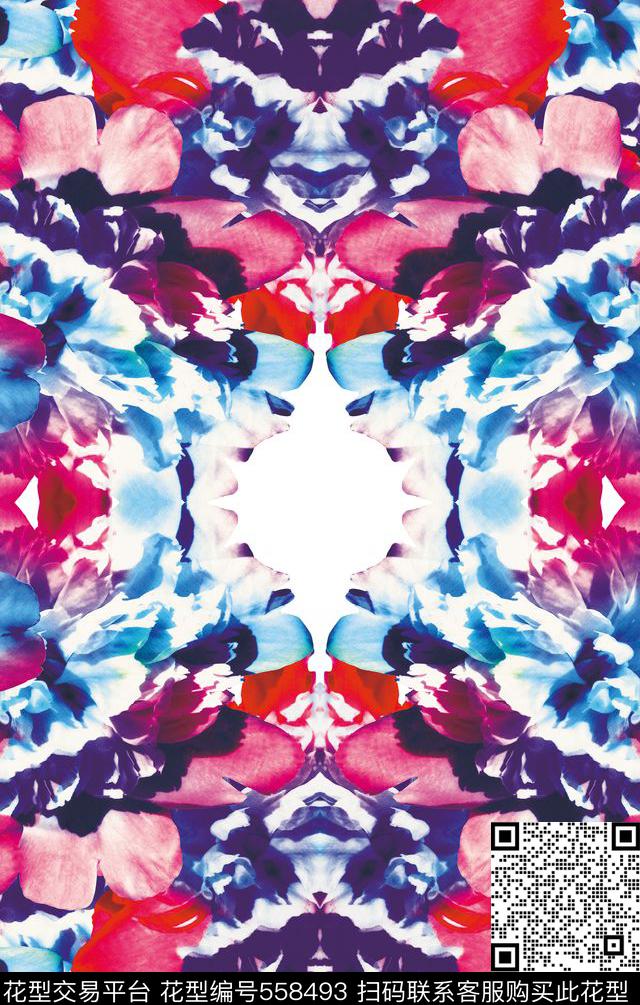 大花时尚炫彩数码印花华亿平台下载（图片编号: 558493） - 瓦栏（Walan）