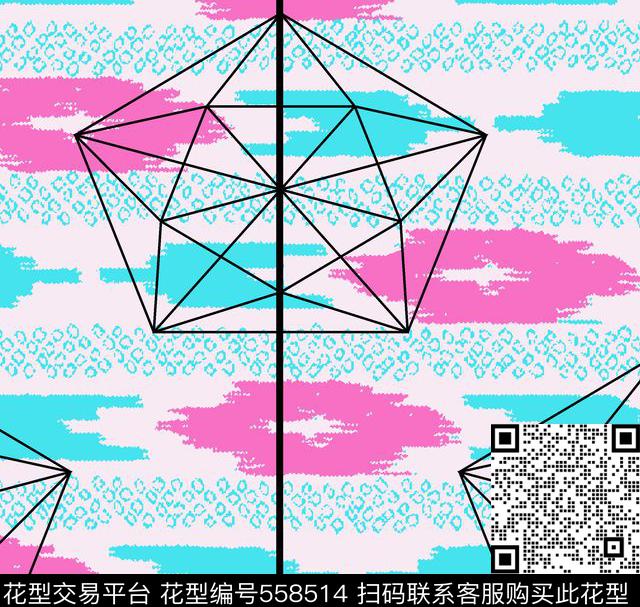 时尚几何条纹传统印花华亿平台下载（图片编号: 558514） - 瓦栏（Walan）