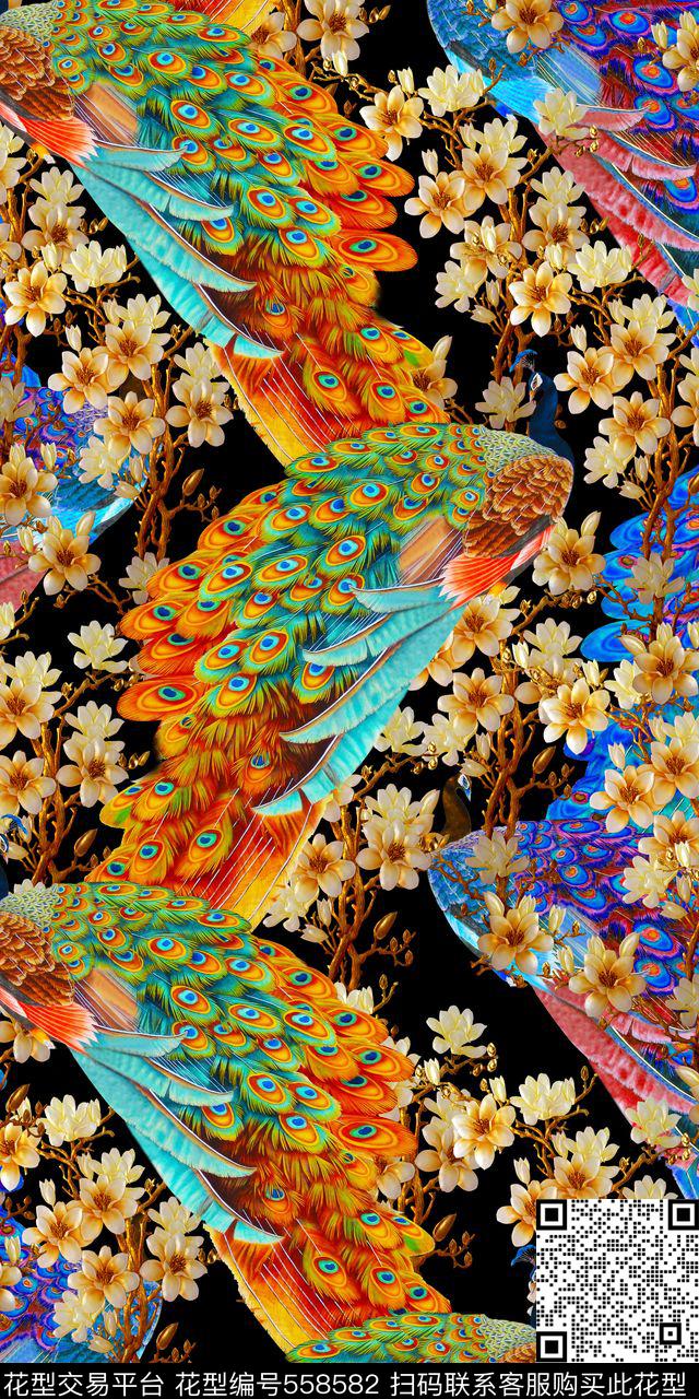 花鸟数码印花华亿平台下载（图片编号: 558582） - 瓦栏（Walan）