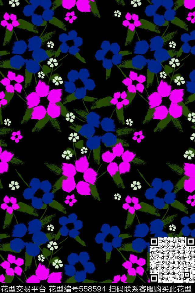 低调高贵花朵传统印花华亿平台下载（图片编号: 558594） - 瓦栏（Walan）