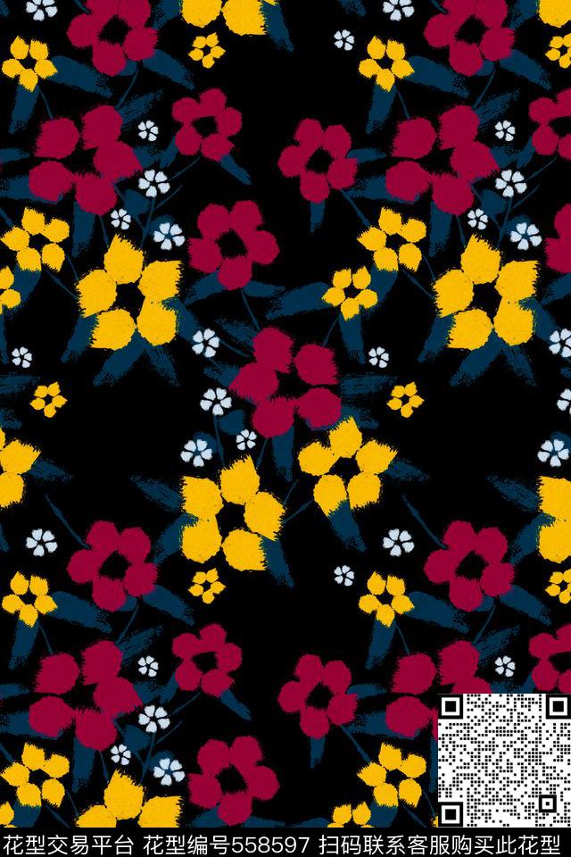 低调高贵花朵传统印花华亿平台下载（图片编号: 558597） - 瓦栏（Walan）