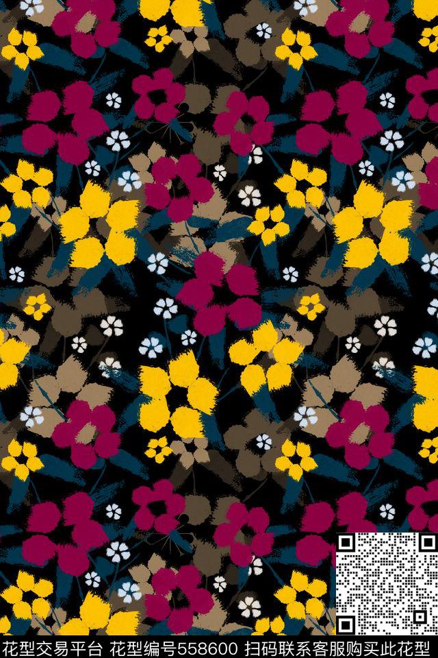 低调高贵花朵传统印花华亿平台下载（图片编号: 558600） - 瓦栏（Walan）