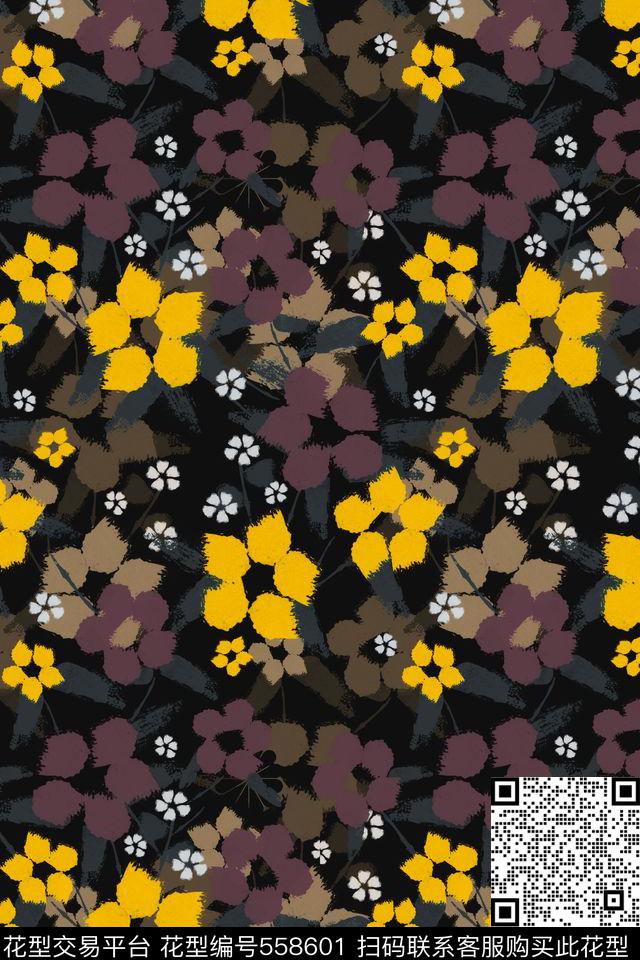 低调高贵花朵传统印花华亿平台下载（图片编号: 558601） - 瓦栏（Walan）