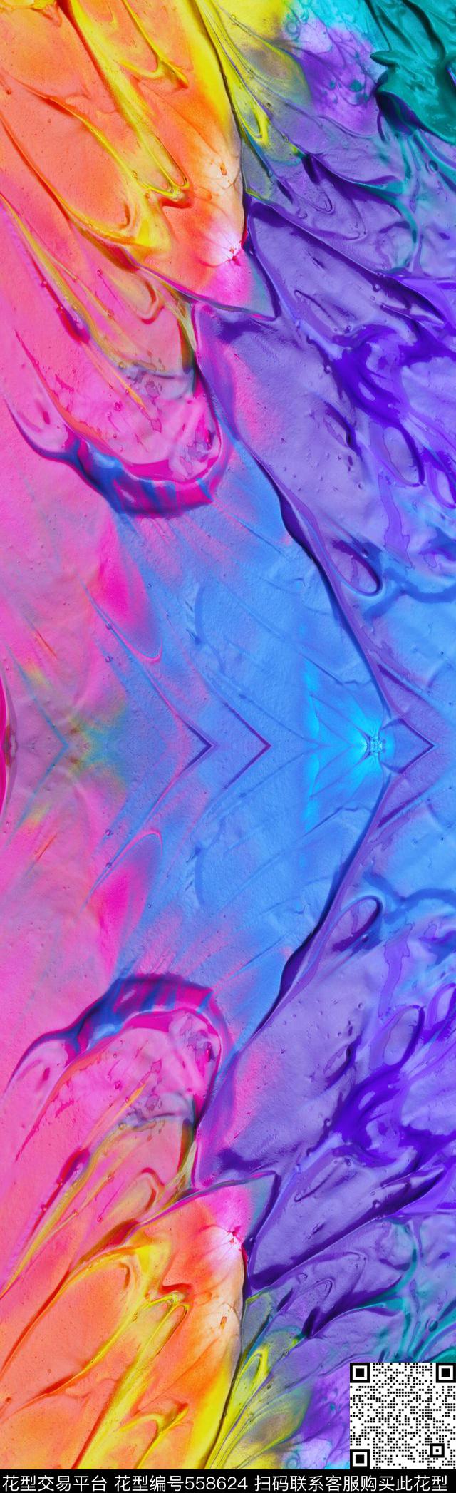 抽象舞翅膀数码印花华亿平台下载（图片编号: 558624） - 瓦栏（Walan）