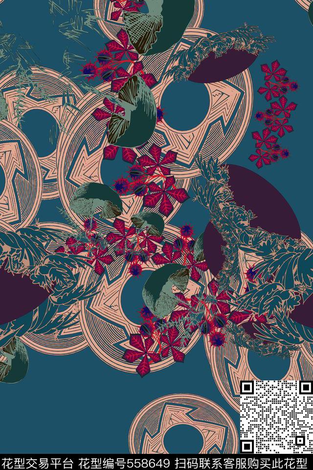 复古名族风时尚传统印花华亿平台下载（图片编号: 558649） - 瓦栏（Walan）
