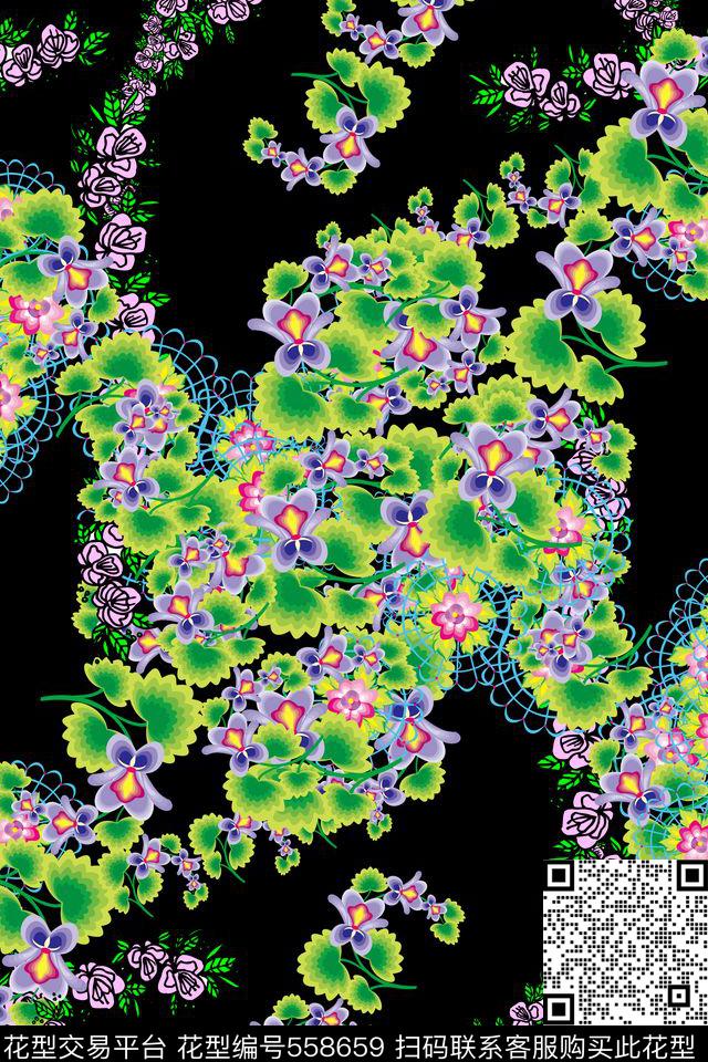 复古欧式时尚数码印花华亿平台下载（图片编号: 558659） - 瓦栏（Walan）