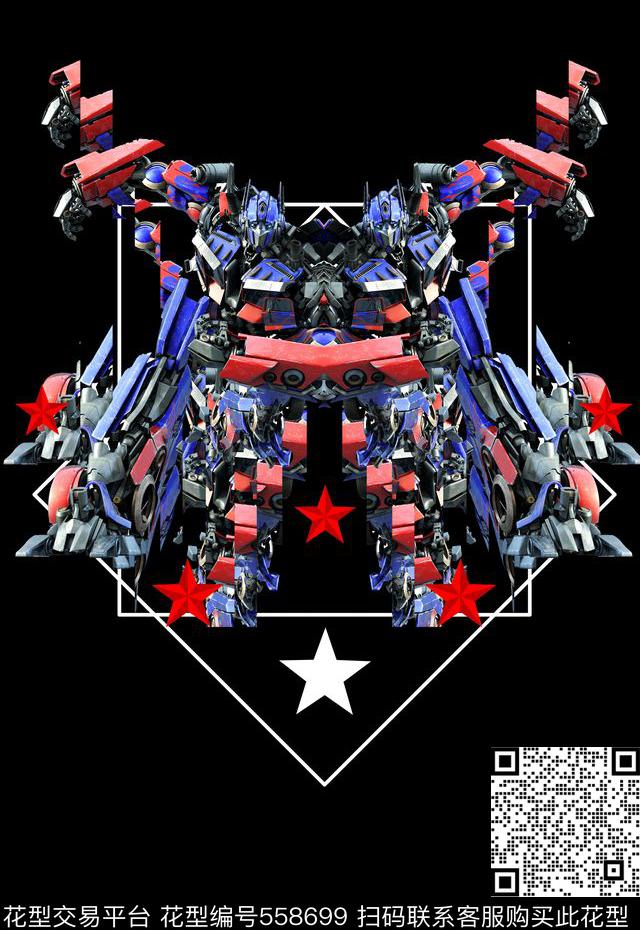 潮流时尚抽象几何定位变形金刚数码印花华亿平台下载（图片编号: 558699） - 瓦栏（Walan）