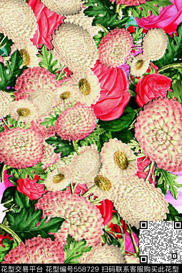 几何清新时尚连衣裙数码印花华亿平台下载（图片编号: 558729） - 瓦栏（Walan）